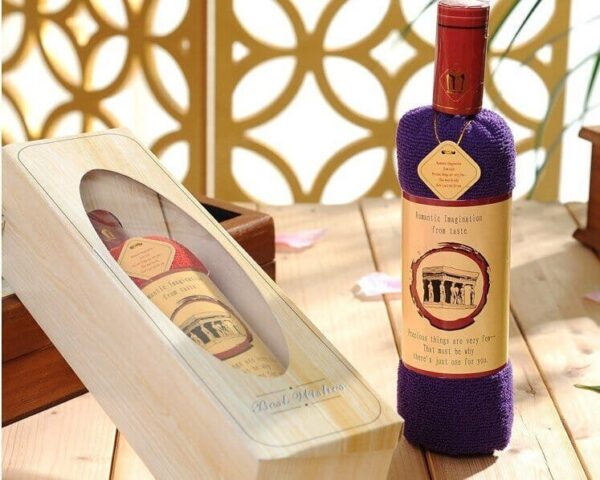 Wine Bottle Shaped Bath Towel