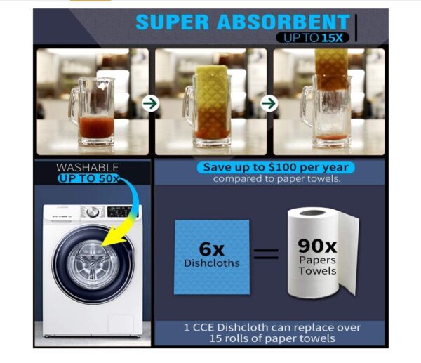 Sustainable Cellulose Dish Towel 12 Pcs Set