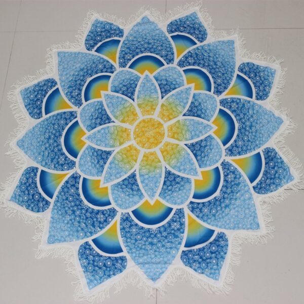 Lotus-Shaped Mandala Beach Towel