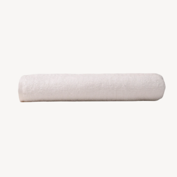 White Crinkled Border Hand Towel