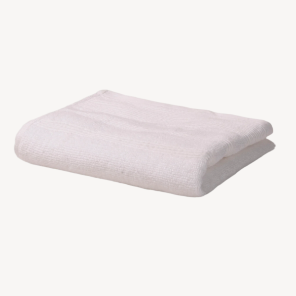 White Crinkled Border Hand Towel