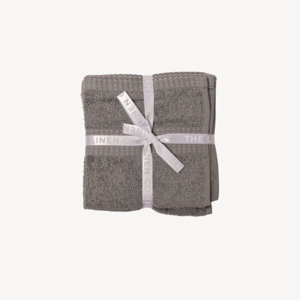Dark Grey Diamond Face Towel - Set of 3