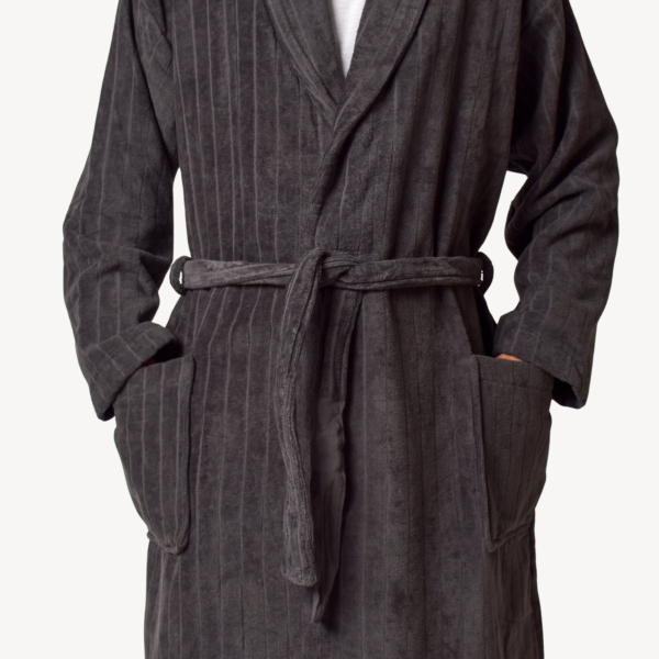Charcoal Shawl Collar Bathrobe
