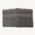 Slate Grey Dash Striped Face Towel - Set of 3