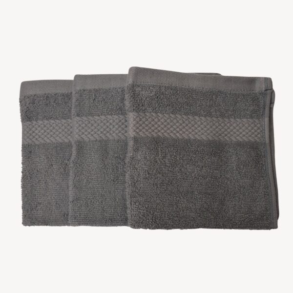 Dark Grey Diamond Face Towel - Set of 3