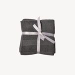 Slate Grey Dash Striped Face Towel - Set of 3