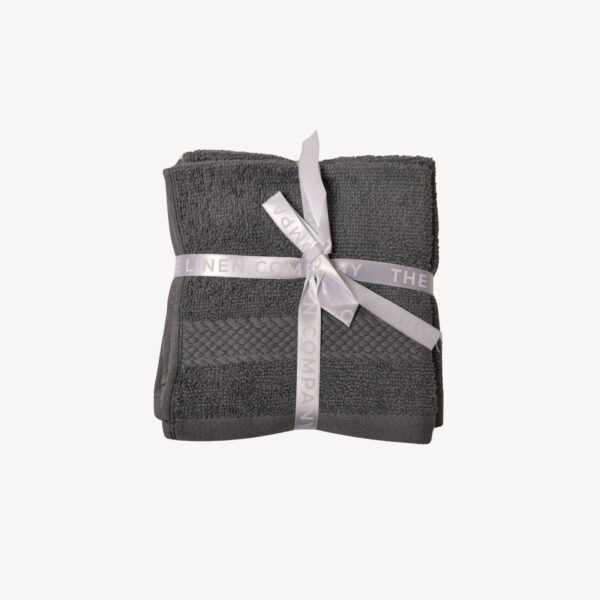 Slate Grey Dash Striped Face Towel - Set of 3