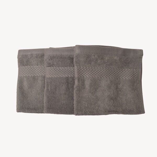 Light Grey Diamond Face Towel - Set of 3