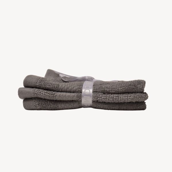 Light Grey Diamond Face Towel - Set of 3