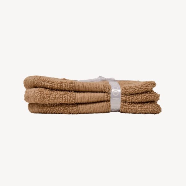 Camel Dash Striped Face Towel - Set of 3