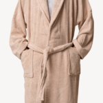 Soft Pink Shawl Collar Bathrobe
