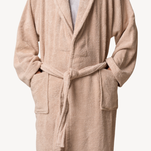 Soft Pink Shawl Collar Bathrobe