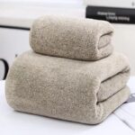 Thick Bamboo Charcoal Fiber Coral Fleece Towels Suit