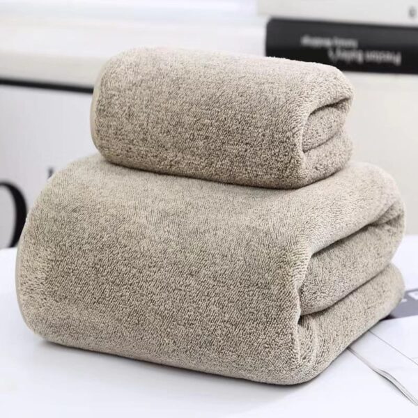 Thick Bamboo Charcoal Fiber Coral Fleece Towels Suit