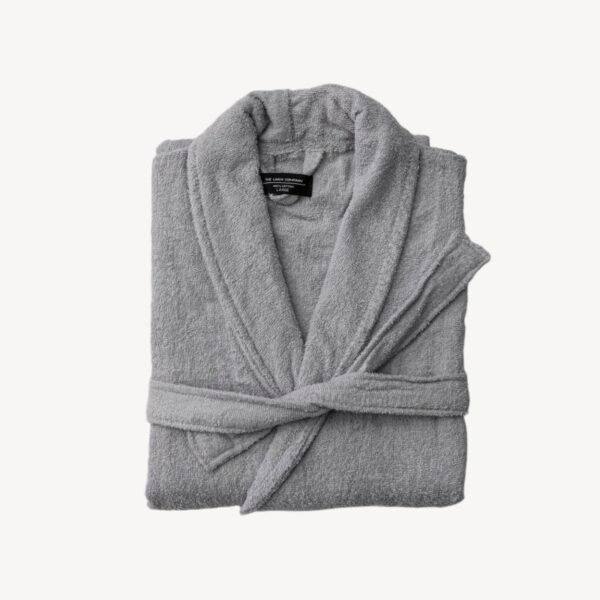 Grey Shawl Collar Bathrobe