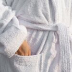 White Shawl Collar Bathrobe
