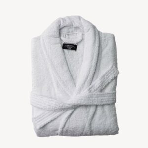 White Shawl Collar Bathrobe